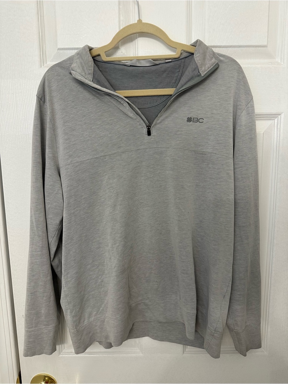 Black Clover Live Lucky Mens Gray Quarter Zip Pullover Long Sleeve Shirt‎ Large